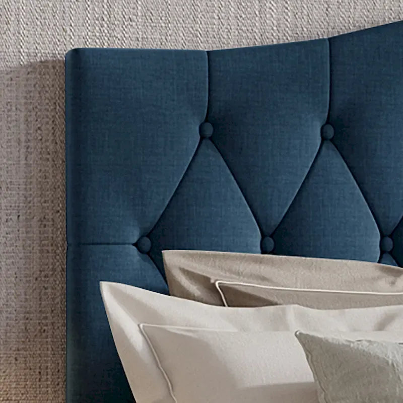 CraftPorch Classic Linen Button Tufted Upholstered Platform Bed