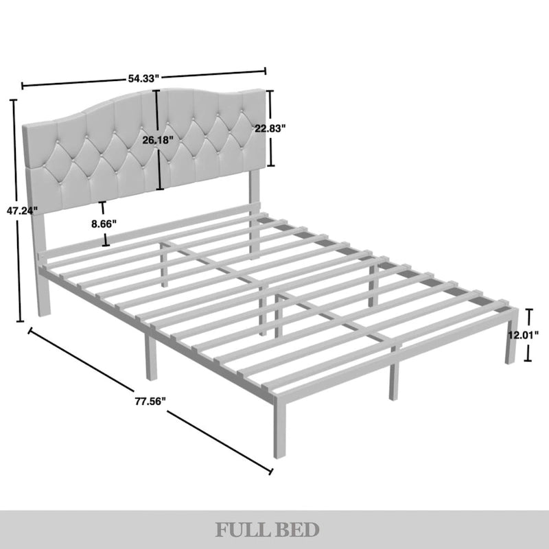 CraftPorch Classic Linen Button Tufted Upholstered Platform Bed