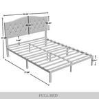 CraftPorch Classic Linen Button Tufted Upholstered Platform Bed