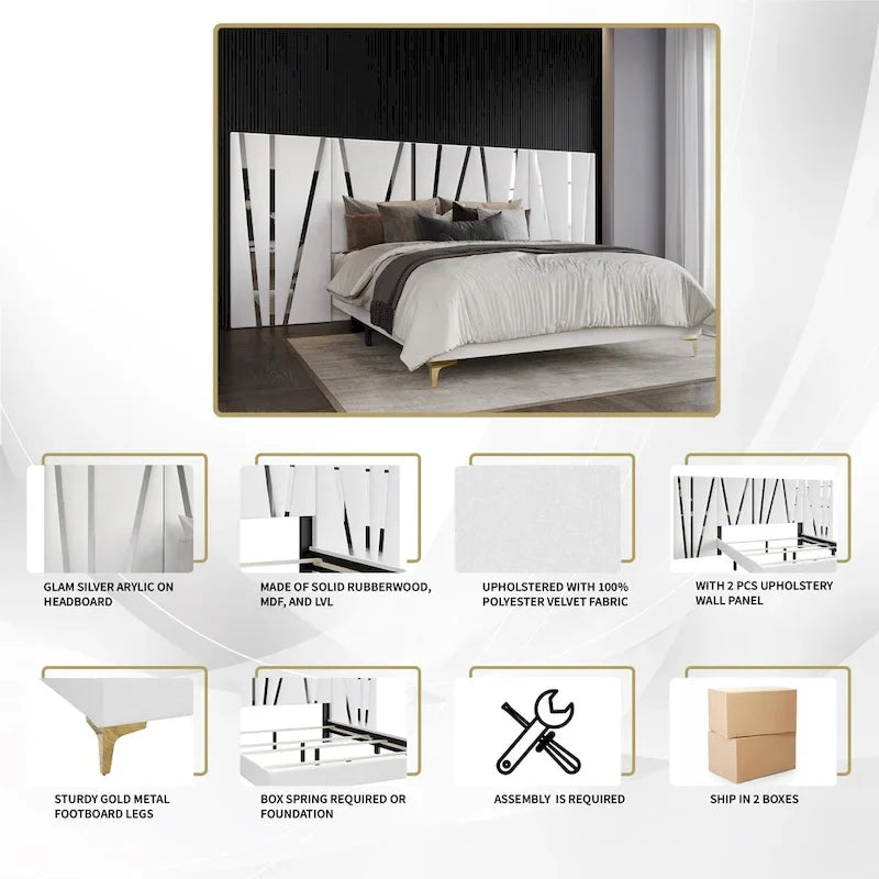 CraftPorch Contemporary Luxury Wall Panel Bed