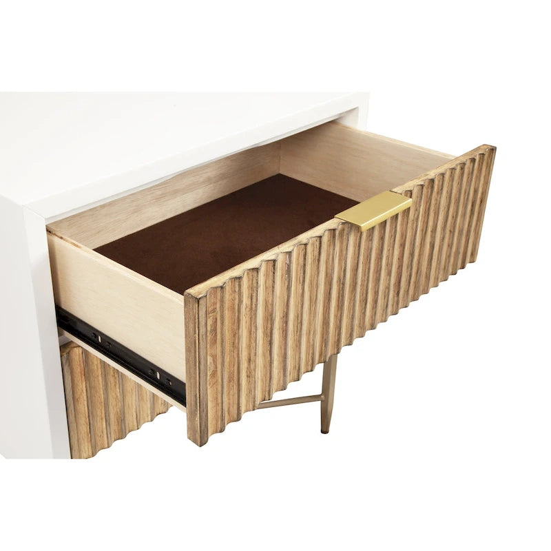 Origins by Alpine Larsen 2 Drawer Wood Nightstand