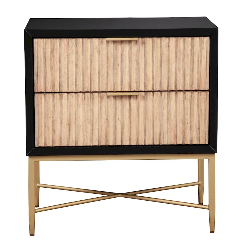 Origins by Alpine Larsen 2 Drawer Wood Nightstand