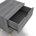 DH BASIC Mid-Century Modern Distressed Grey 2-Drawer Nightstand by Denhour