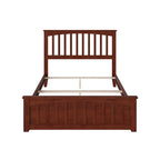 Mission Full Foundation Bed Frame with Matching Footboard in Walnut