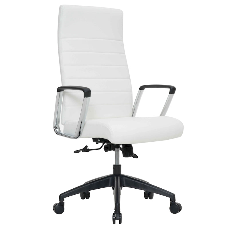 LeisureMod Hilton Modern High Back Leather Conference Office Chair
