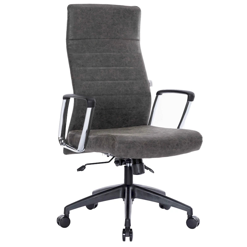 LeisureMod Hilton Modern High Back Leather Conference Office Chair