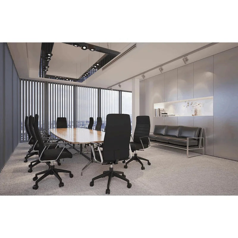 LeisureMod Hilton Modern High Back Leather Conference Office Chair