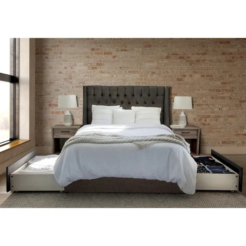 Oxford Mammoth Upholstered Platform 2 Drawer Storage Bed