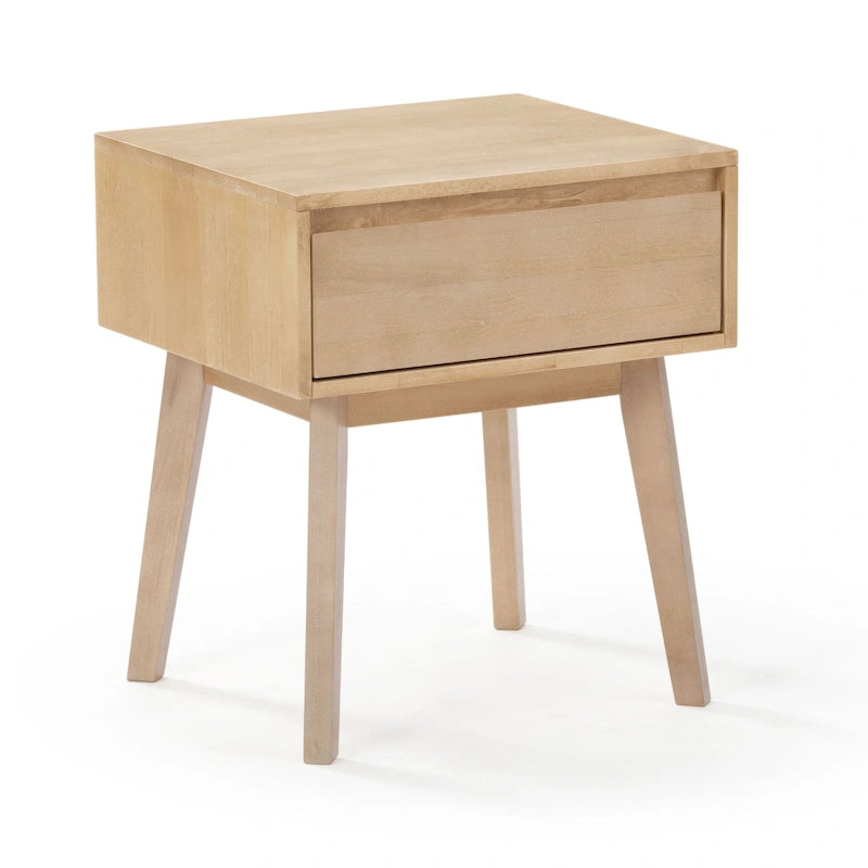Plank and Beam Scandinavian Nightstand with 1 Drawer