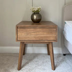 Plank and Beam Scandinavian Nightstand with 1 Drawer