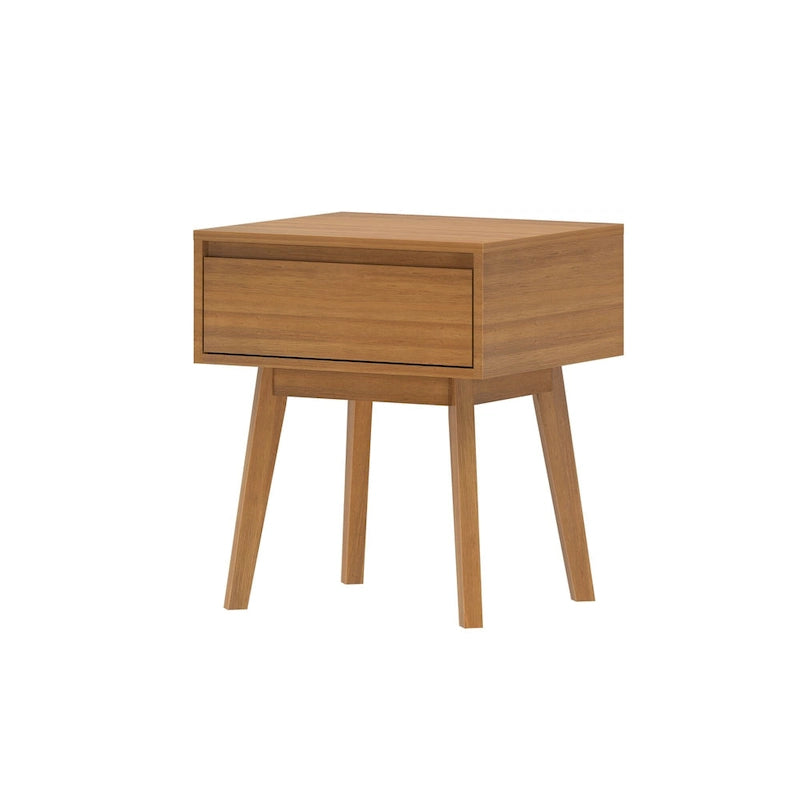 Plank and Beam Scandinavian Nightstand with 1 Drawer