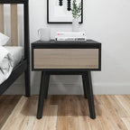 Plank and Beam Scandinavian Nightstand with 1 Drawer