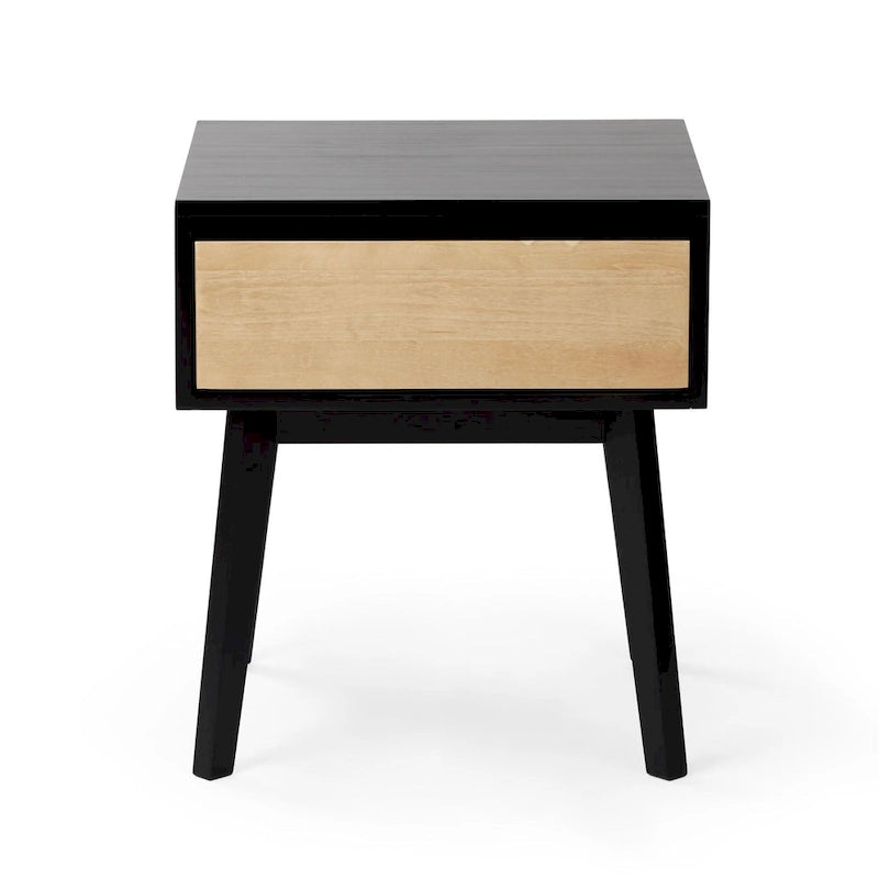 Plank and Beam Scandinavian Nightstand with 1 Drawer