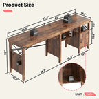 Farmhouse L Shaped Home Office Computer Desk with Storage Cabinet