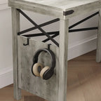 Farmhouse L Shaped Home Office Computer Desk with Storage Cabinet