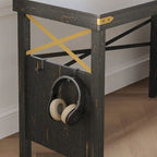 Farmhouse L Shaped Home Office Computer Desk with Storage Cabinet