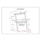 WYNDENHALL Darren SOLID WOOD Contemporary 36 inch Wide Modern Leaning Desk in Warm Walnut Brown