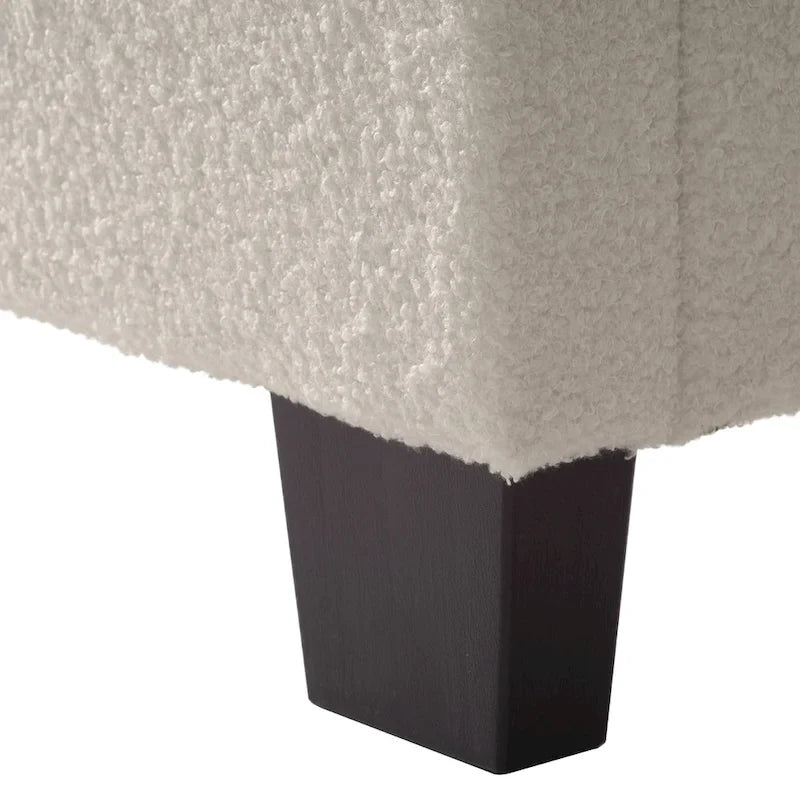 Nova Upholstered Modern Boucle Bed, Box Spring Required