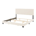 Nova Upholstered Modern Boucle Bed, Box Spring Required