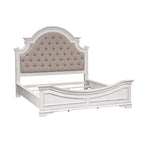 Magnolia Manor Antique White Upholstered Bed