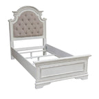 Magnolia Manor Antique White Upholstered Bed