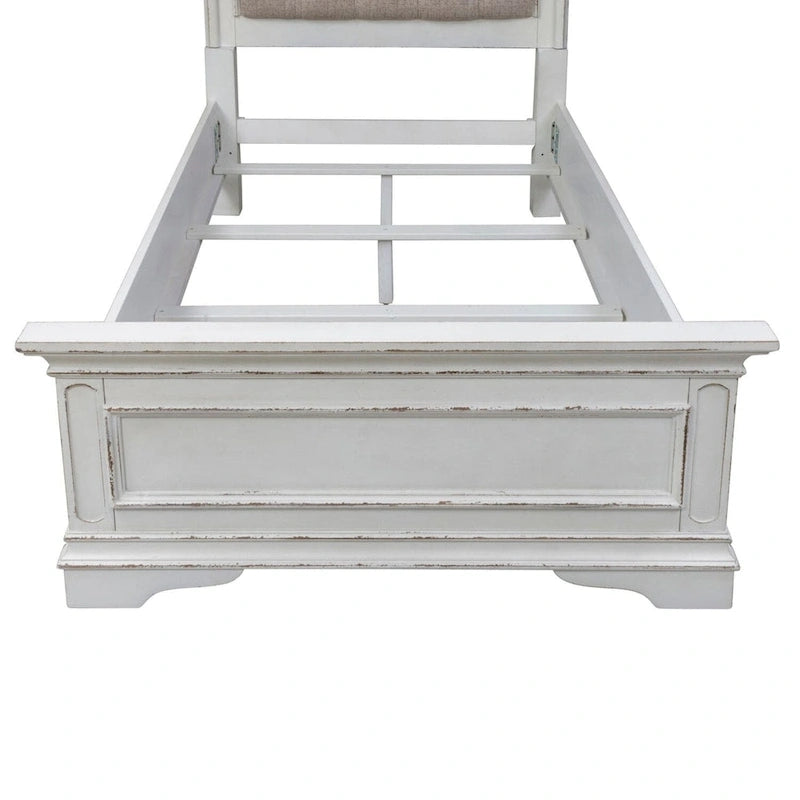 Magnolia Manor Antique White Upholstered Bed