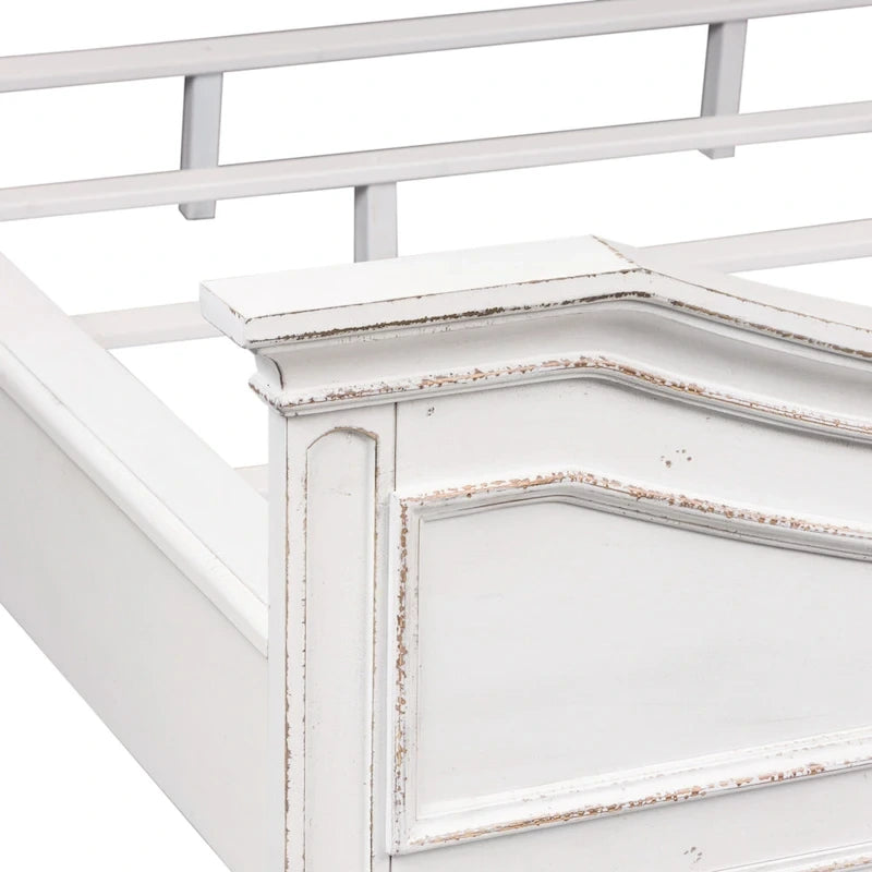 Magnolia Manor Antique White Upholstered Bed
