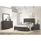 Essa 6 Piece Brown Classic Panel Bedroom Set