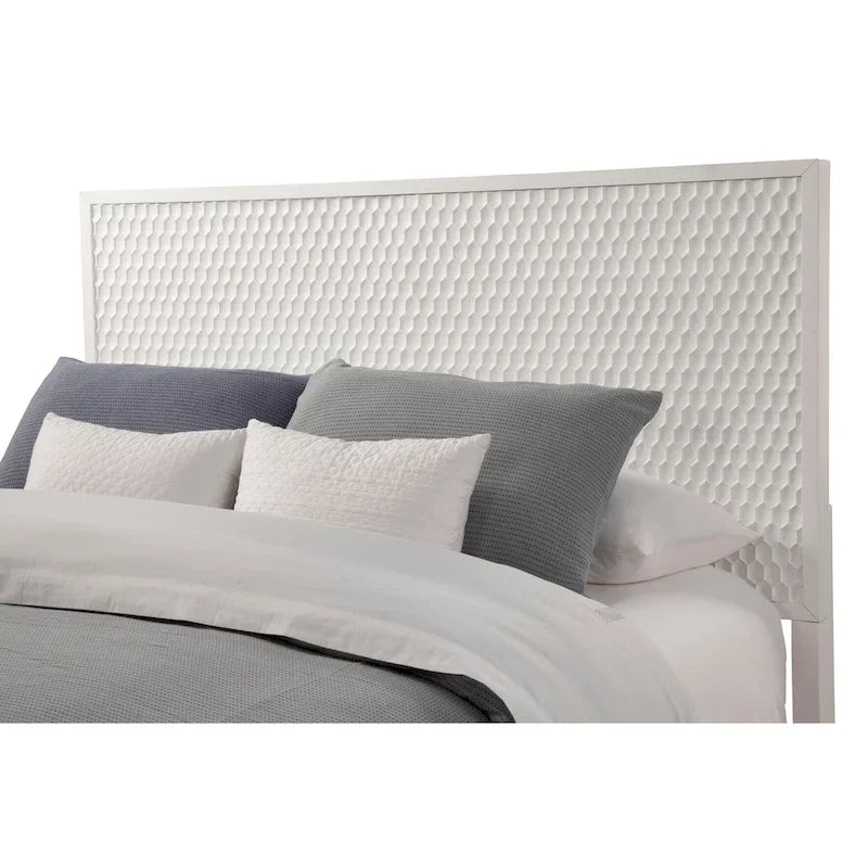 Origins by Alpine White Pearl Wood Headboard in White