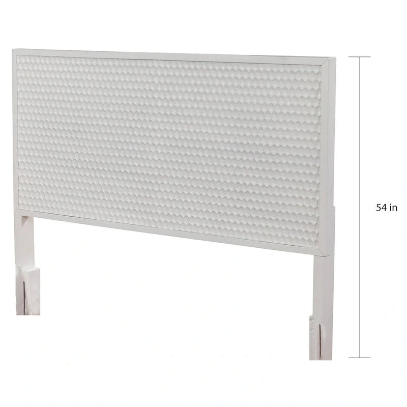Origins by Alpine White Pearl Wood Headboard in White