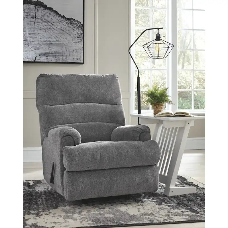 Man Fort Contemporary Rocker Recliner Graphite