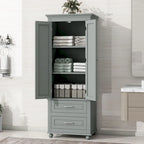 Tall Storage Cabinet with Two Drawers for Bathroom/Office