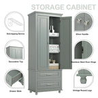 Tall Storage Cabinet with Two Drawers for Bathroom/Office