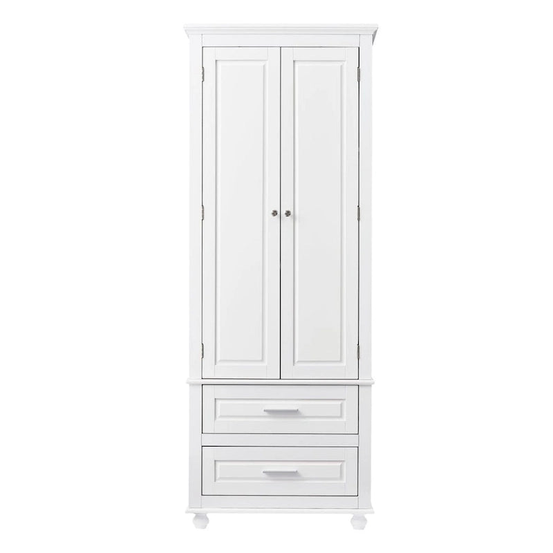 Tall Storage Cabinet with Two Drawers for Bathroom/Office