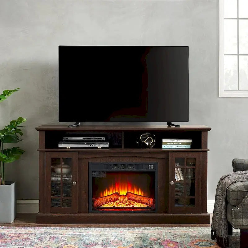 TV Stand for TVs up to 65 with Fireplace, LED Entertainment Center