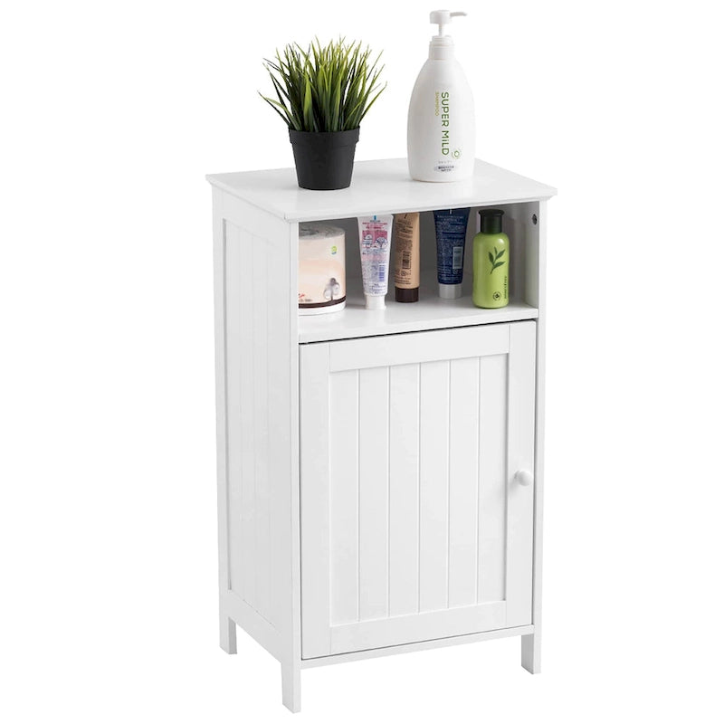 Bathroom Floor Storage Cabinet with Single Door and Adjustable Shelf