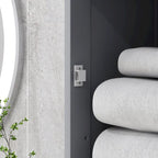 kleankin Slim Bathroom Storage Cabinet, Tall Bathroom Cabinet, Narrow Linen Tower with Acrylic Door, Drawer and Shelves, Gray