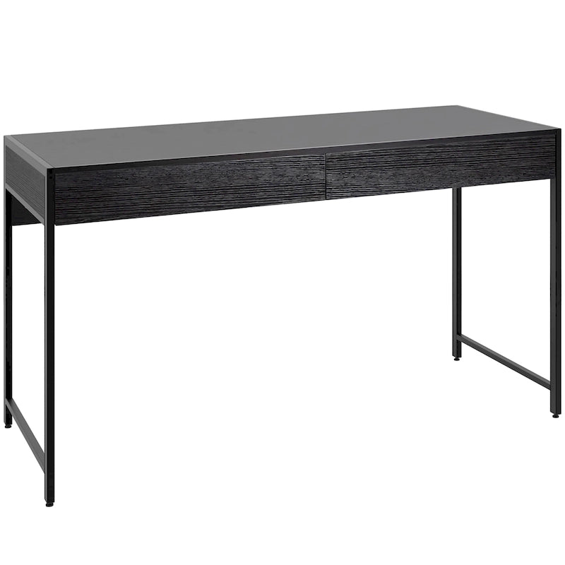 Writing Desk with 2 Drawers Computer Wooden Desk Spacious Workstation