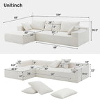 [VIDEO provided] [New] 109*68 Modular Sectional Living Room Sofa Set, Modern Minimalist Style Couch, Upholstered Sleeper Sofa f