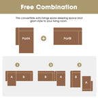 [VIDEO provided] [New] 109*68 Modular Sectional Living Room Sofa Set, Modern Minimalist Style Couch, Upholstered Sleeper Sofa f