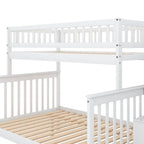 Twin over Full Stairway Bunk Bed with Storage, Gray