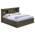 Louis Philippe Full Storage Platform Bed with 6 Storage Drawers