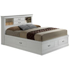 Louis Philippe Full Storage Platform Bed with 6 Storage Drawers