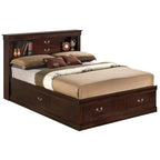 Louis Philippe Full Storage Platform Bed with 6 Storage Drawers
