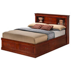 Louis Philippe Full Storage Platform Bed with 6 Storage Drawers