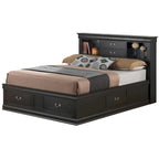 Louis Philippe Full Storage Platform Bed with 6 Storage Drawers