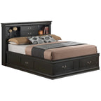 Louis Philippe Full Storage Platform Bed with 6 Storage Drawers