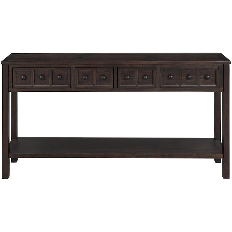 Merax 60 Long Console Table with Different Size Drawers and Bottom Shelf