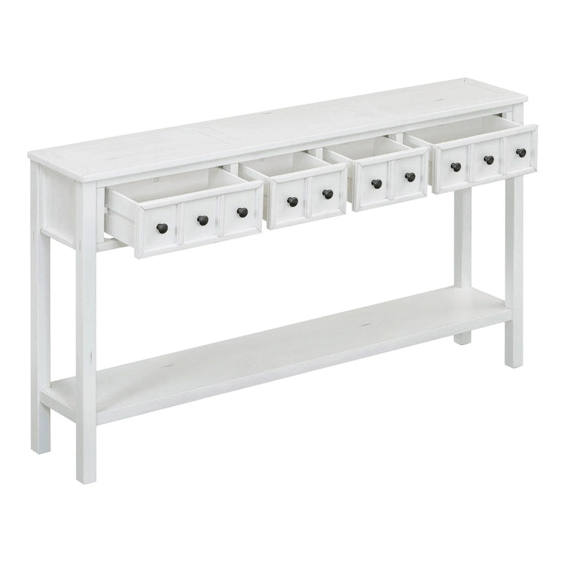 Merax 60 Long Console Table with Different Size Drawers and Bottom Shelf