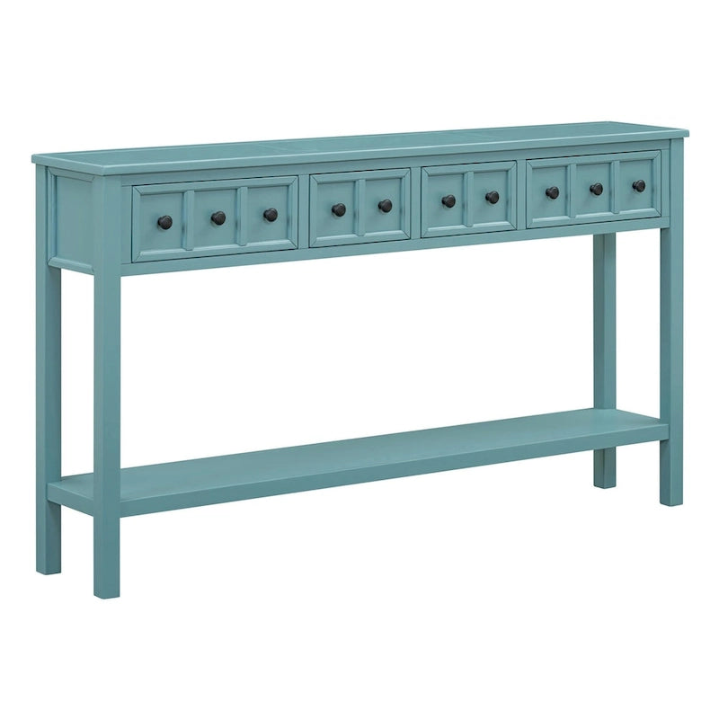 Merax 60 Long Console Table with Different Size Drawers and Bottom Shelf